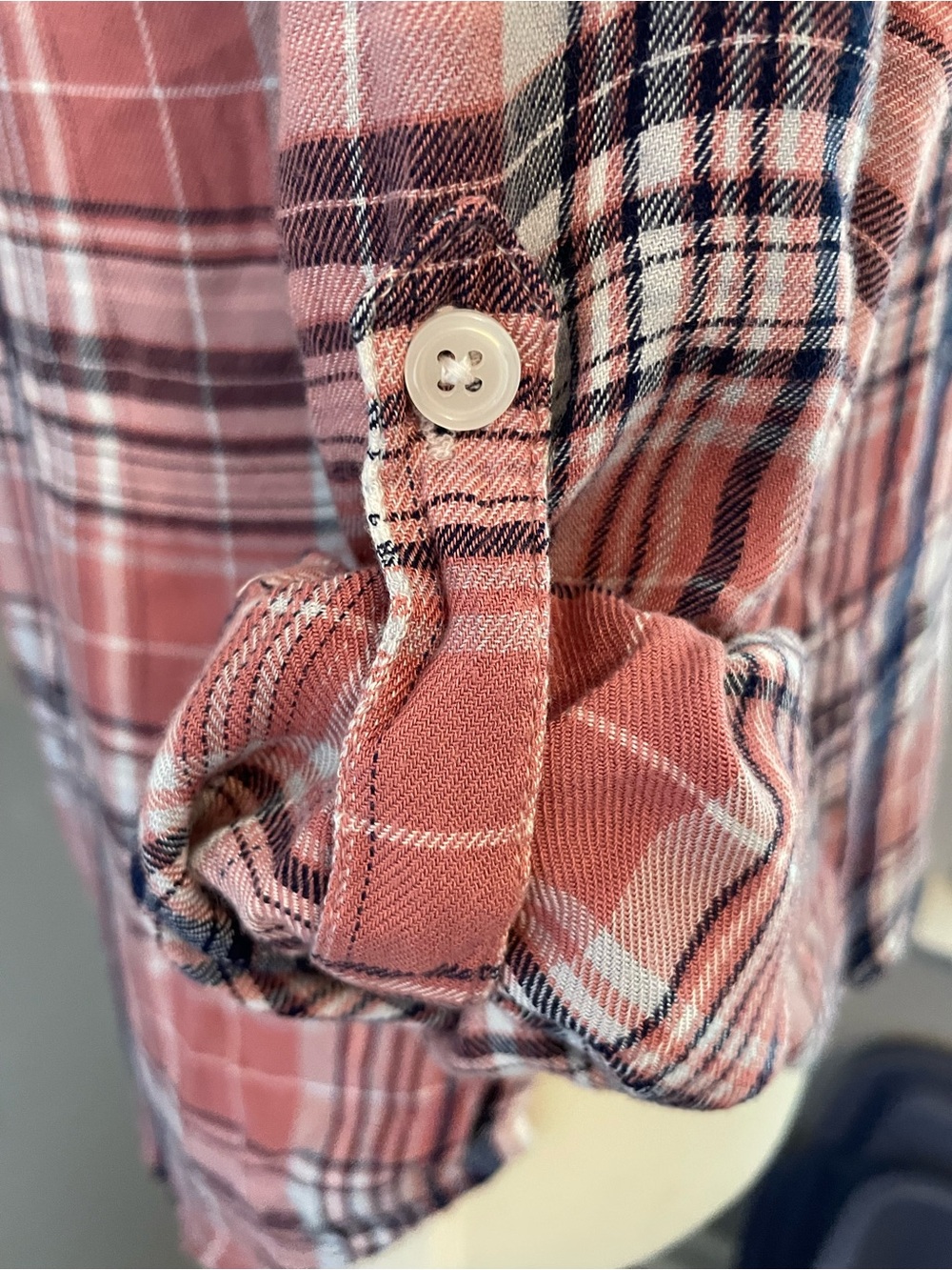 Blue Rain Pink and Navy Plaid Button-Down Shirt - Picture 4 of 4